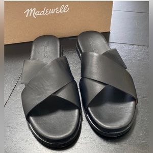 Madewell Percy Crisscross Slide. True Black. Size 9